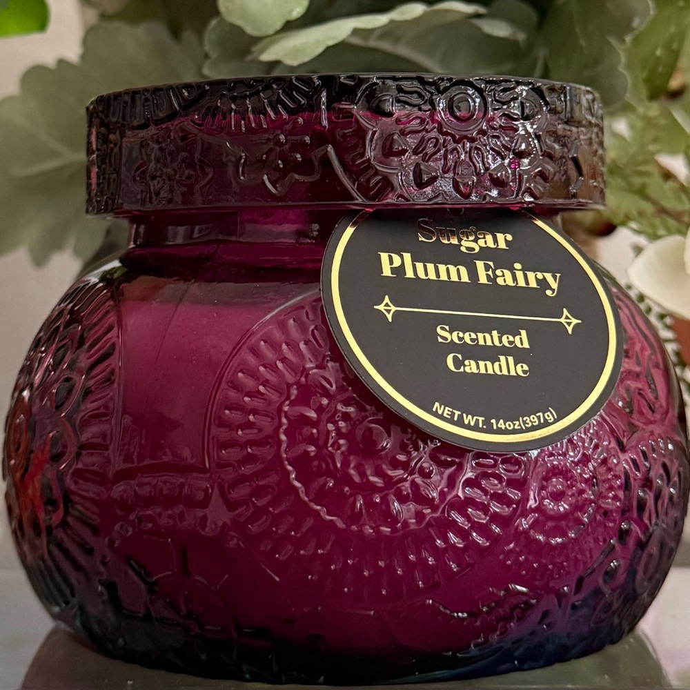 🆕🍡 LIMITED EDITION “SUGAR PLUM FAIRY” GLASS JAR CANDLE. (14 oz). BRAND NEW! - Picture 3 of 10